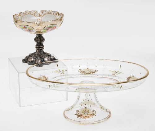 Crystal and silver centerpiece, Bohemia, 19th century