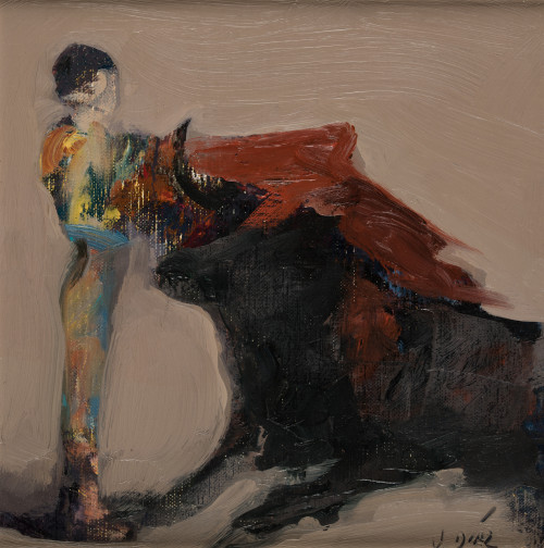 JOSE DIAZ, “Pase de pecho”, Óleo sobre lienzo