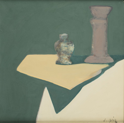 JOSE DIAZ, “Bodegón con copa”, Óleo sobre lienzo