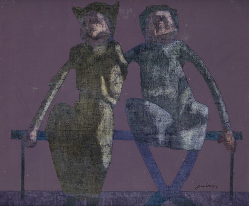 ANTONIO QUIRÓS, “Personajes”, Óleo sobre lienzo