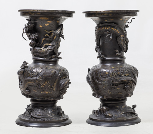 Pair of vases, Meiji period, Japan, late 19th century-early