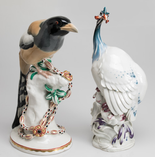 "Magpie", porcelain figure, Meissen, mid-20th century
