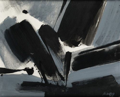 MANUEL  MAMPASO, "Gris y negro", 1976, Óleo sobre lienzo