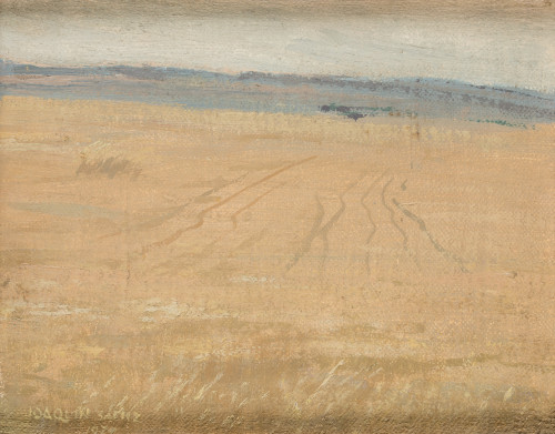JOAQUIN SAENZ, "Campo segado", 1972, Óleo sobre lienzo