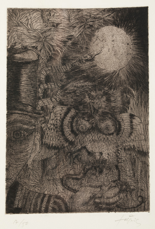 ANTONI TÀPIES, "Barret de copa imantat", 1947, Grabado al b