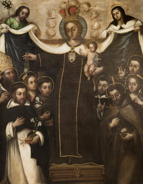 JUAN  CORREA, "La Virgen del Carmen amparando bajo su manto
