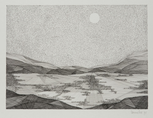 ALVARO CARUNCHO, "Paisaje", 1974, Tinta sobre papel
