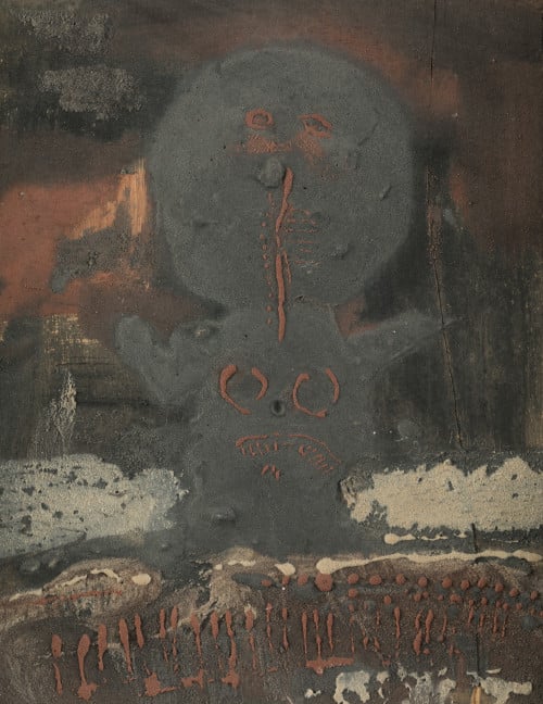 AGUSTÍN ALAMÁN, "Figura", Técnica mixta sobre tabla