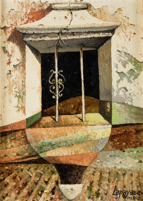 JOSÉ LAPAYESE DEL RÍO, "Ventana al campo", 1975, Óleo sobre