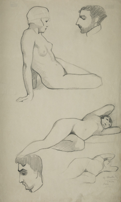 GASPAR MONTES ITURRIOZ, "Estudios de desnudos", 1925, Grafi