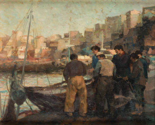 MANUEL MARTINEZ ALCOVER Madrid (1926) / (2020) "Fishermen"