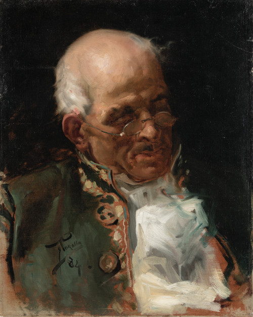 JOAQUÍN SOROLLA Y BASTIDA, "Busto de caballero", 1884, Óleo