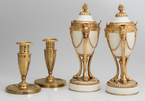 Pair of Louis XVI style candlesticks, France, 20th century