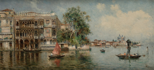 ANTONIO REYNA, "Vista del Ca D&#39;Oro, Venecia", Óleo sobre li