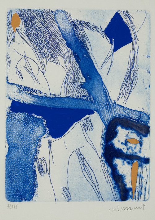 JOSEP  GUINOVART, "Sin título", Grabado iluminado 