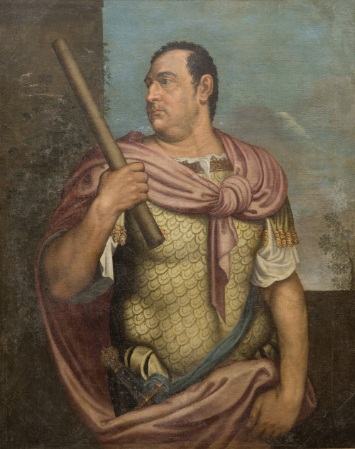 CÍRCULO DE BERNARDINO CAMPI, "Aulo Vitelio", Óleo sobre lie
