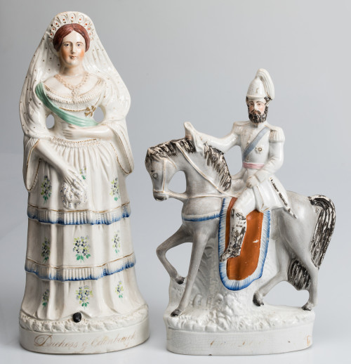 "Prince of Wales on horseback", Victorian earthenware figur