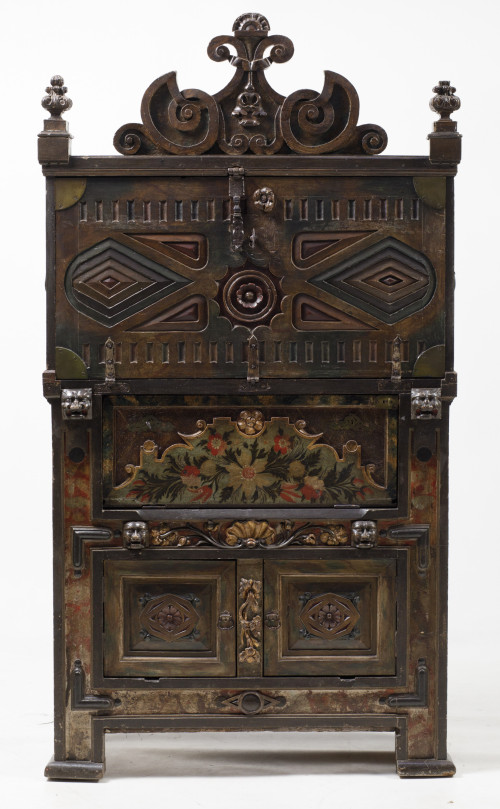 Bargueño de estilo Asturleonés siguiendo modelos del S. XVI