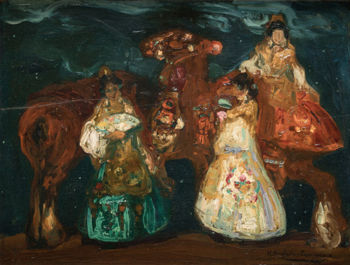 HERMENEGILDO ANGLADA CAMARASA, "Valencianas", c.1904, Óleo 