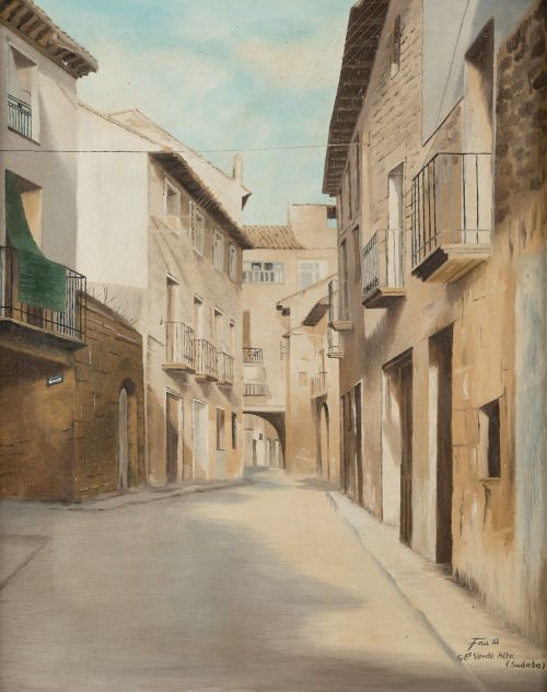 ESCUELA ESPAÑOLA, "Calle Barrio verde alto (Sudaba)", 1982