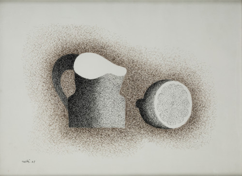 FRANCISCO SALES, "Jarra y limón", 1969, Tinta sobre papel