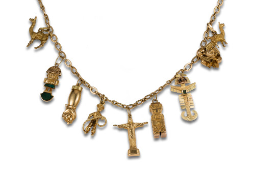 GOLD CHOKER WITH CHARMS