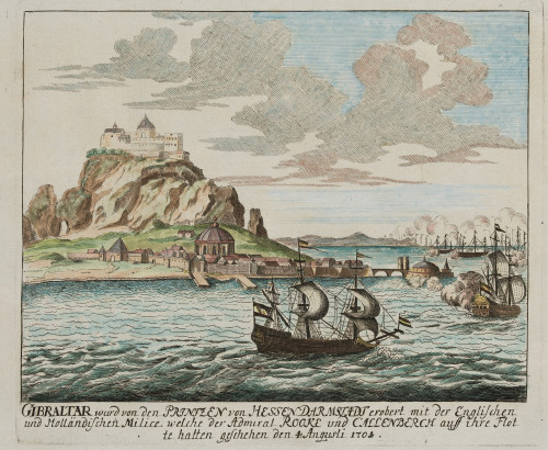 MATTHAEUS MERIAN, EL VIEJO, "Gibraltar vista desde el mar"