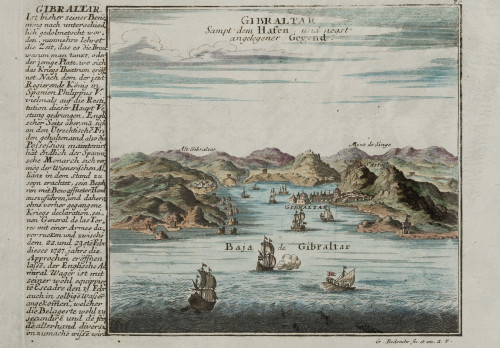 GABRIEL BODENEHR, "Vista de Gibraltar: Bahía, puerto y zona