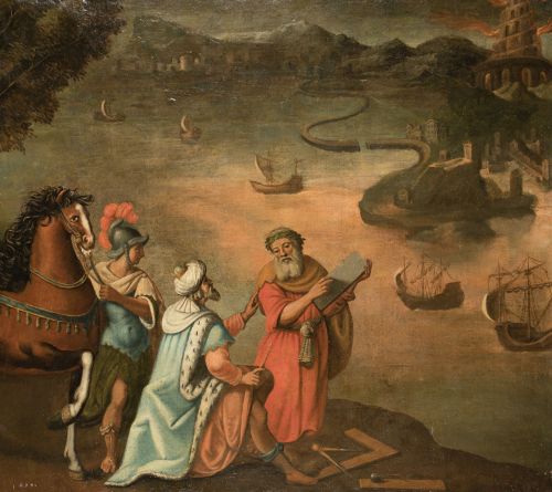 ANONYMOUS (17th century) "The destruction of the Tower of B