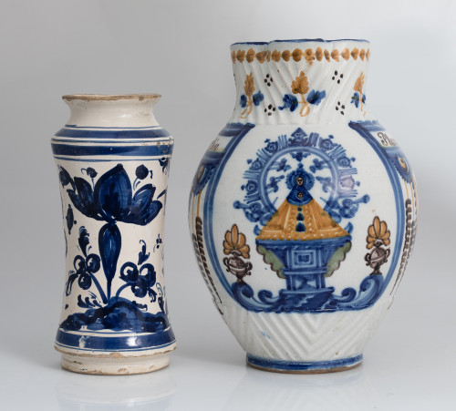 Jarra de la serie Virgen del Prado, Talavera, 1876