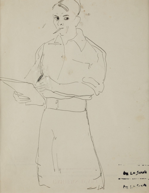 ISMAEL GONZÁLEZ DE LA SERNA, "Dibujante", Tinta sobre papel