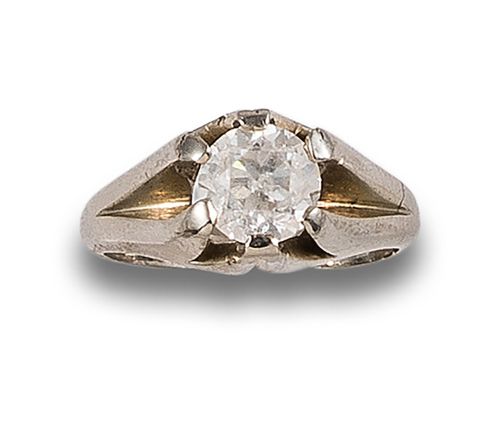 SORTIJA SOLITARIO DE DIAMANTE, EN ORO BLANCO