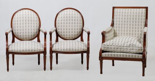 Pair of Louis XVI style armchairs, France, 20th century