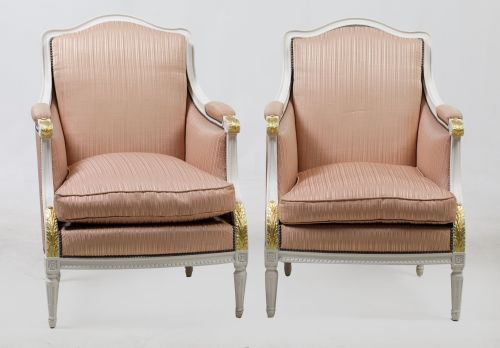 Pair of Louis XVI style armchairs, France, 20th century