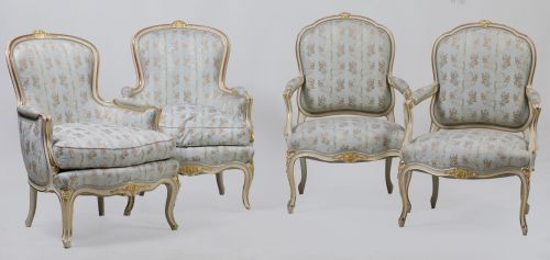 Pair of Louis XV style armchairs, France, 20th century