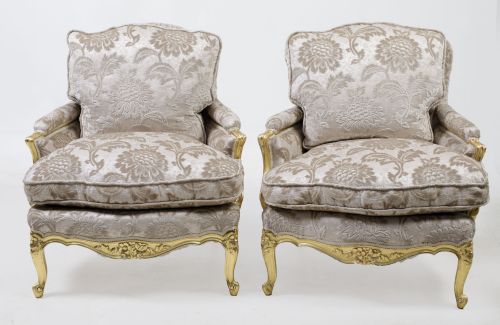 Pair of Louis XV style armchairs, France, 20th century