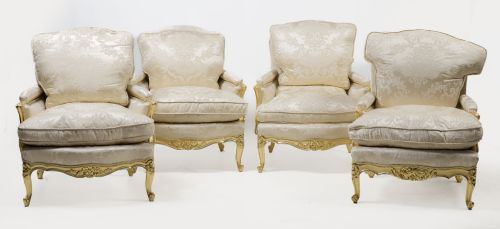Pair of Louis XV style armchairs, France, 20th century