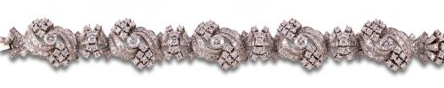 PULSERA EN PLATINO, AÑOS 50-60 CON DIAMANTES