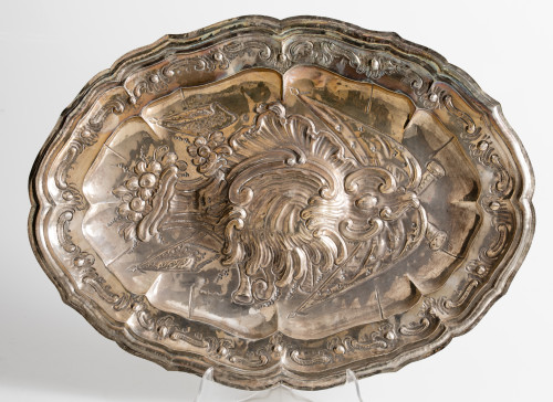 Oval silver tray hallmarked with Cordoba marks, faithful hallmark ...