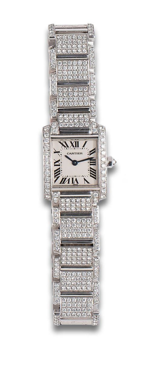 RELOJ DE PULSERA CARTIER TANK FRANCAISE EN ORO BLANCO CON D