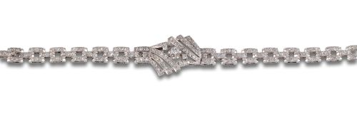 PULSERA DE DIAMANTES, EN ORO BLANCO