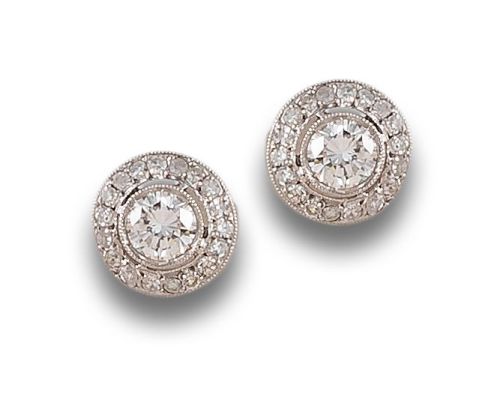 ROSETTE EARRINGS IN PLATINUM AND DIAMONDS