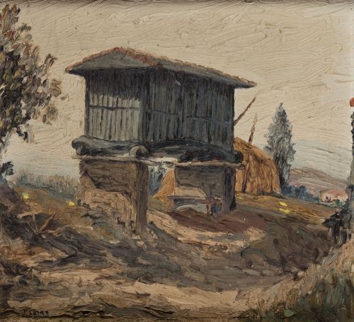 GALICIAN SCHOOL (20th century) “Hórreo de Santa Marina"