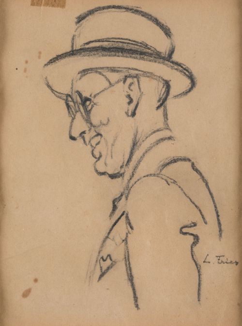 ANÓNIMO, “Rostro de perfil”, Grafito sobre papel 