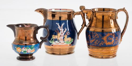 Lot of three ceramic jugs from Bristol, England, mid-20th c