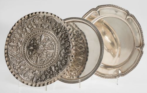 Fuente circular de plata Sterling contrastada, ley 925, Mej
