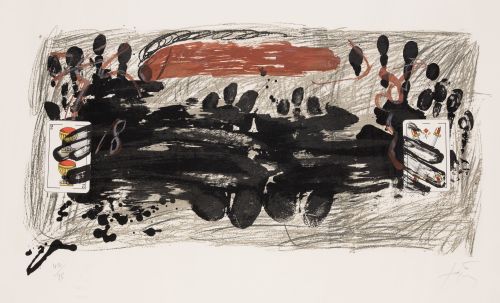 ANTONI TÀPIES, "Les deux cartes", 1976, Litografía