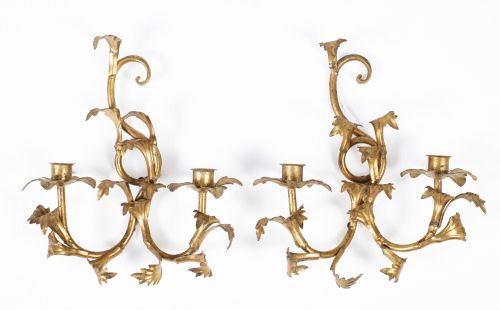 Pair of Louis XV style wall lights, 20th century