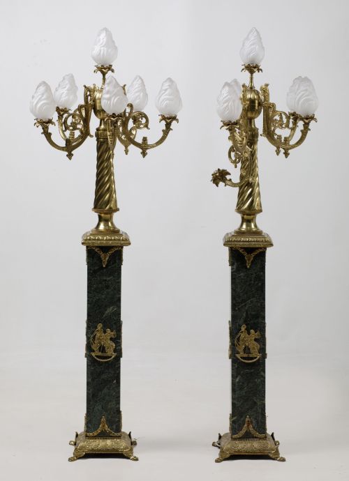 Pair of floor lamps following models from the 19th and 20th