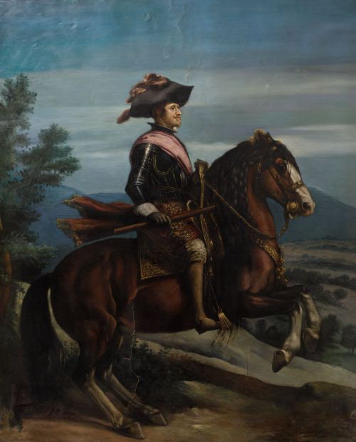 SPANISH SCHOOL (19th century) “Philip IV on horseback”, 189